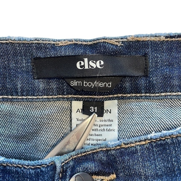 Else Denim Distressed Jeans - Dark Wash - Slim Boyfriend Fit - Size 31 - Picture 6 of 10
